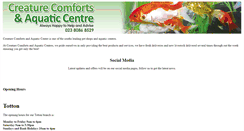 Desktop Screenshot of creaturecomfortsandaquaticcentre.co.uk